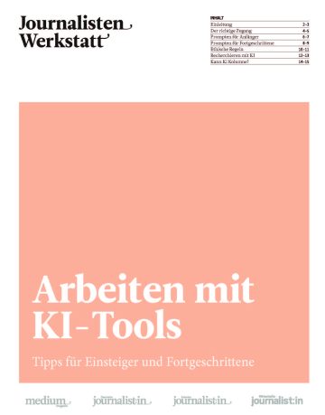 Arbeiten mit
KI-Tools
Tipps für Einsteiger und Fortgeschrittene
Der richtige Zugang
Prompten für Anfänger
Prompten für Fortgeschrittene
Ethische Regeln
Recherchieren mit KI
Kann Ki Kolumne?